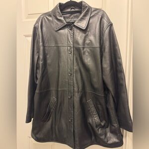 Women’s Vintage Black Leather Jacket 2XL